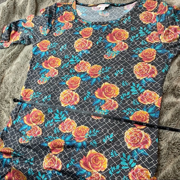 LuLaRoe Julia Dress Rose Print - Picture 5 of 5